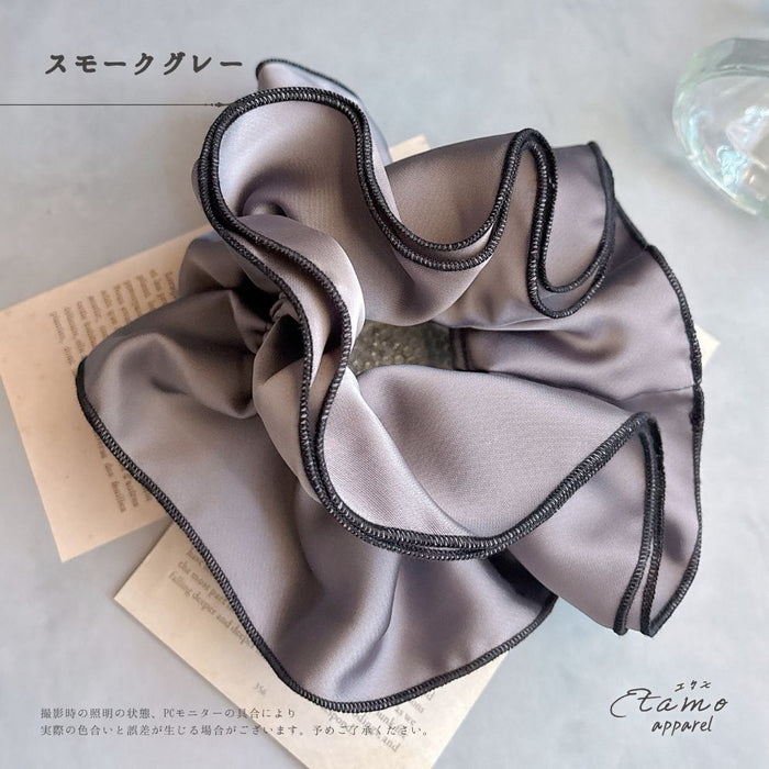 ダブルフリル シュシュ ブルー ラベンダー グレー