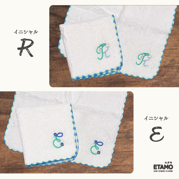 国産 ふわふわハンカチ イニシャル