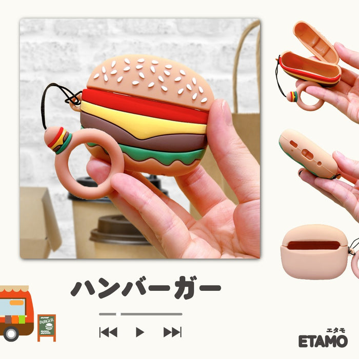 AirPodsケース AirPods Pro AirPods Pro2 兼用 カバー サメ ペリカン ネコ なると ハンバーガー チーズ ドリアン