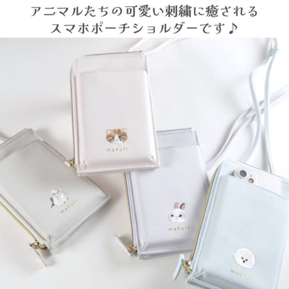 モフット スマホポーチ ショルダー バッグ シマエナガ ウサギ ネコ イヌ ビションフリーゼ