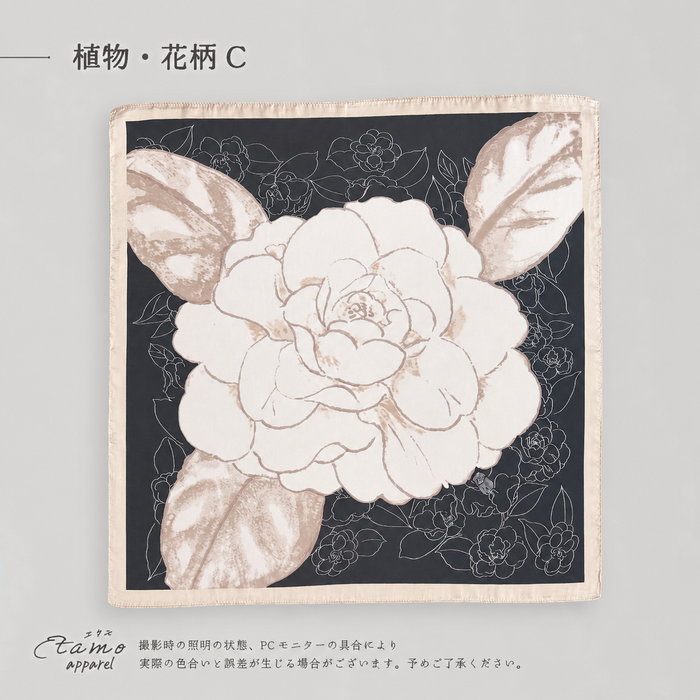 スカーフ 絵画 花柄 ペイズリー 羽根