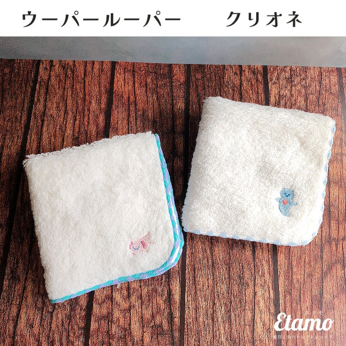 国産 ふわふわ 刺繍 タオルハンカチ メンダコ カニ ウーパールーパー クリオネ サメ クラゲ エイ ペンギン シバイヌ