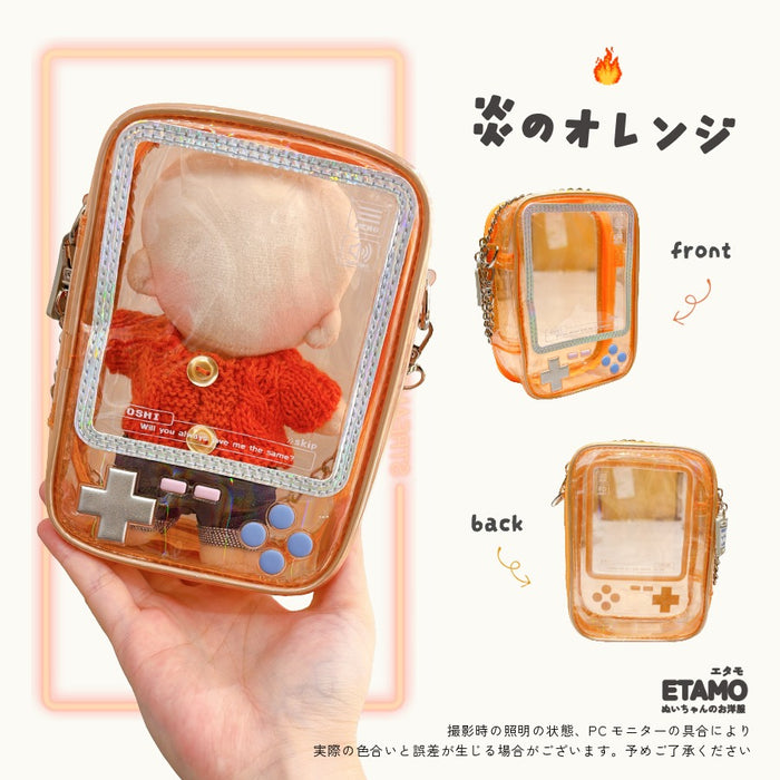 ぬいポーチ ゲーム機 ピンク オレンジ イエロー グリーン ブルー パープル ブラック