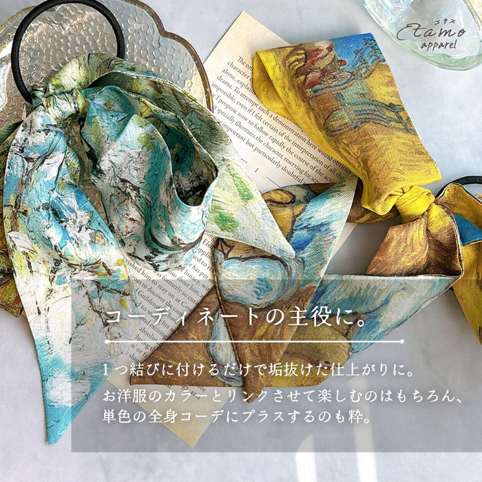 第5画廊 纏うアート 絵画な垂れリボン ヘアゴム