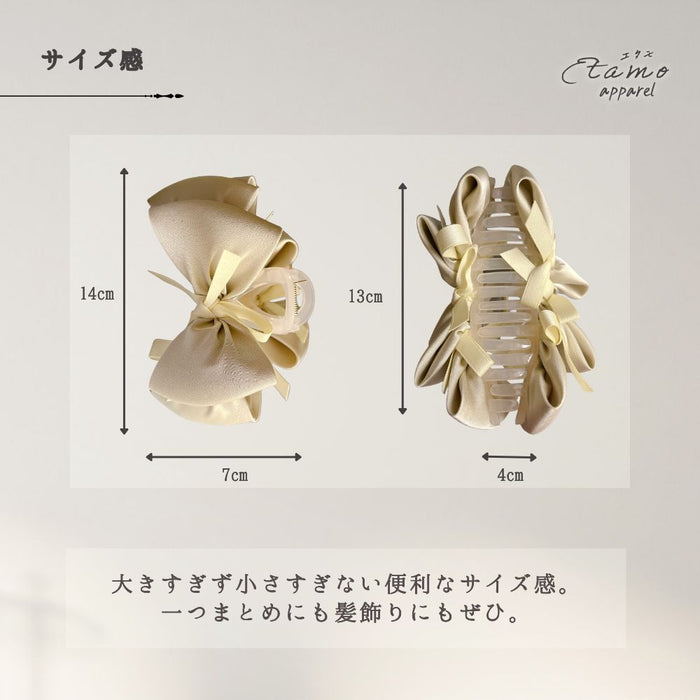 バンス ヘアクリップ リボン ドット 無地