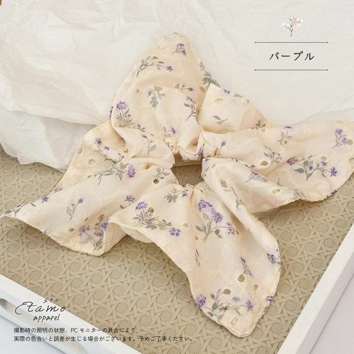 スクエア型 シュシュ 花柄 ナチュラル