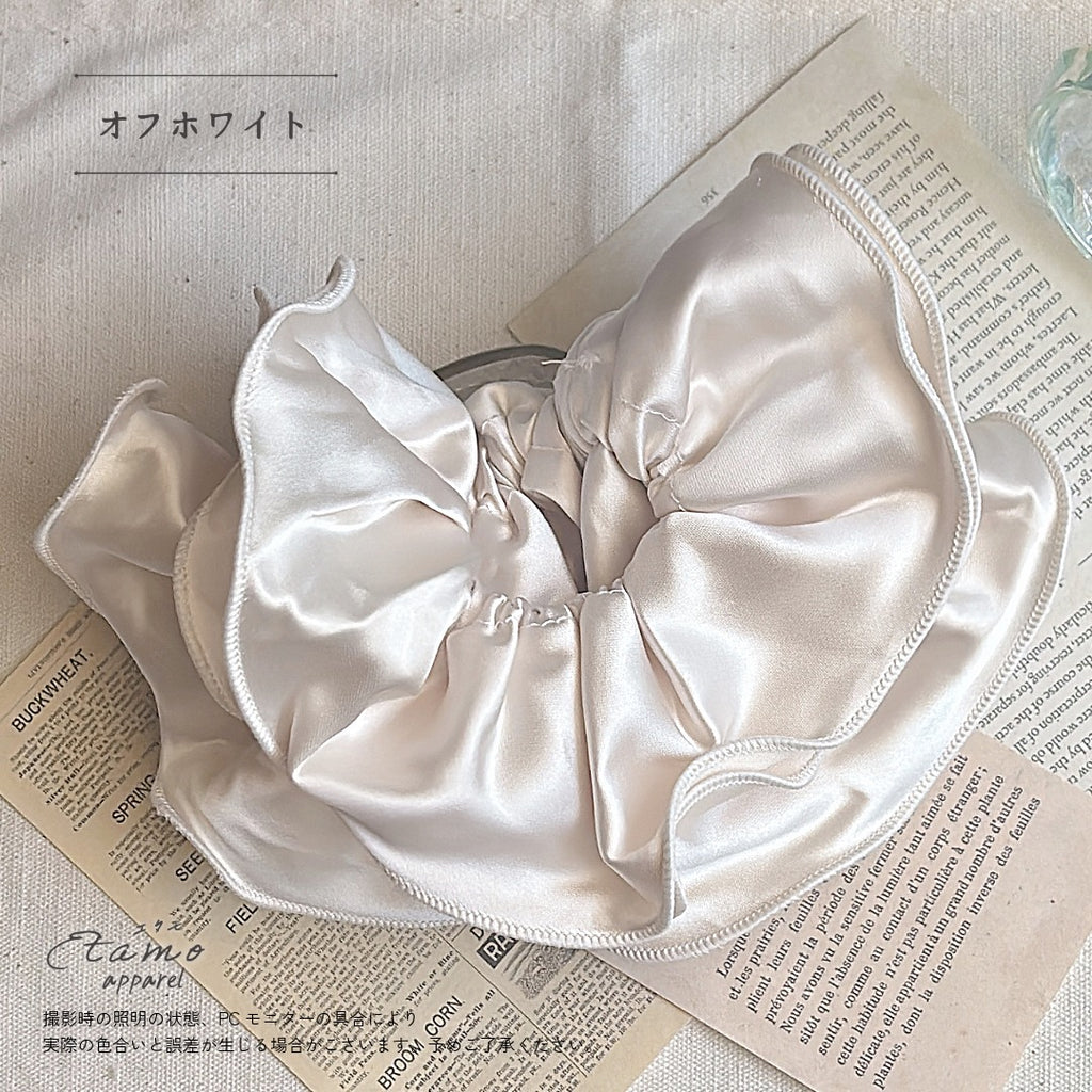 2段フリル シュシュ オフホワイト ブラック — Etamo