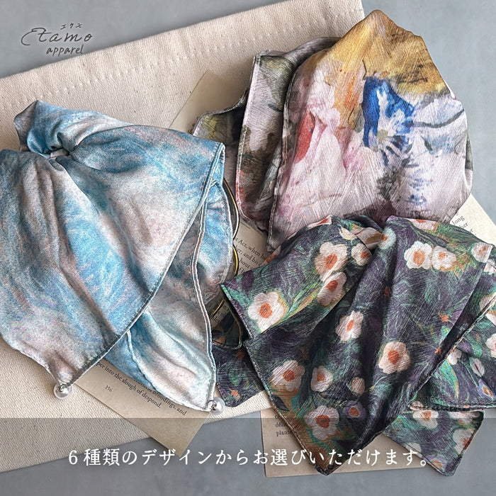 第6画廊 絵画 スクエアシュシュ グリーン ブルー パープル グレー ブラウン