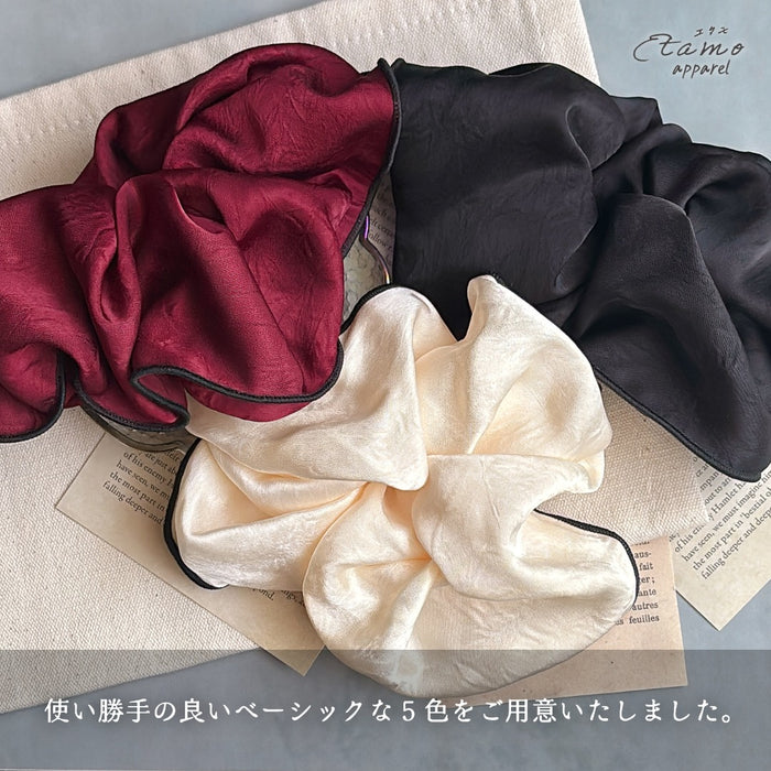 とろみ パイピング シュシュ ブラック オフホワイト ブラウン ベージュ レッド