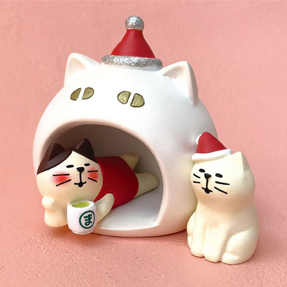 【コンコンブル】子猫と雪だるま マスコット クリスマス