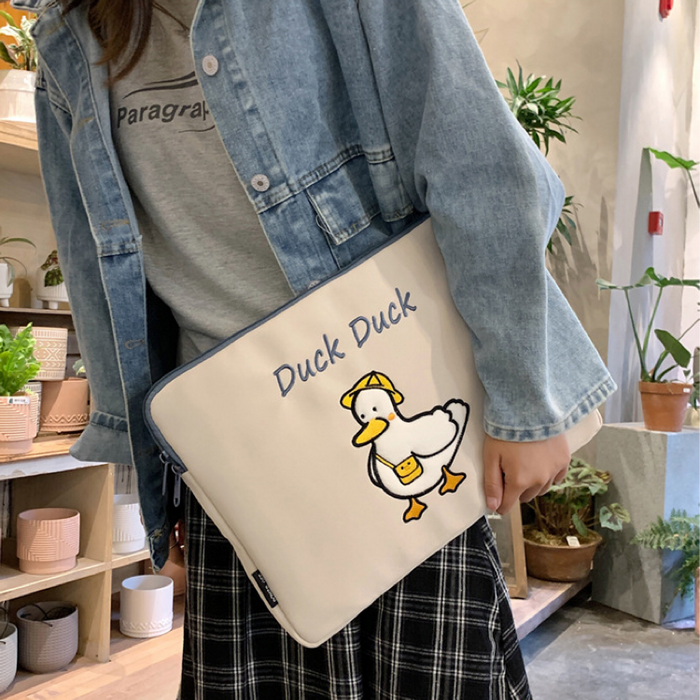 duck duck PC・タブレットケース オフホワイト ブルー ブラック【13inch】