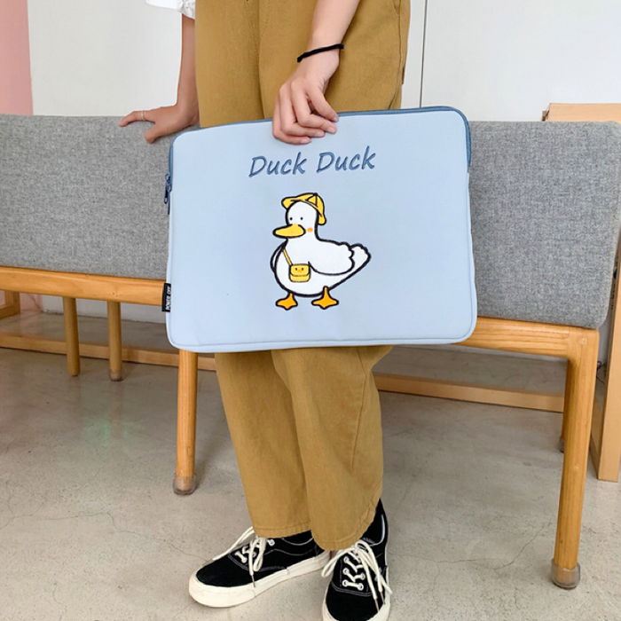 duck duck PC・タブレットケース オフホワイト ブルー ブラック【13inch】