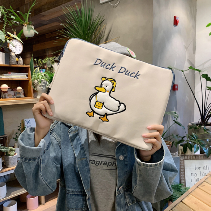 duck duck PC・タブレットケース オフホワイト ブルー ブラック【13inch】